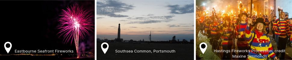 Free fireworks events in South East England